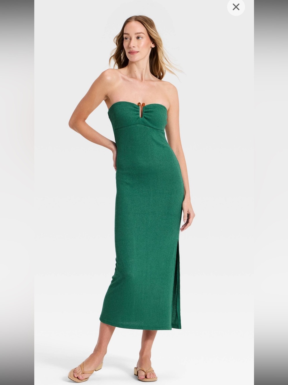 Women's Textured Knit Maxi Dress - A New Day™ Teal Green M
